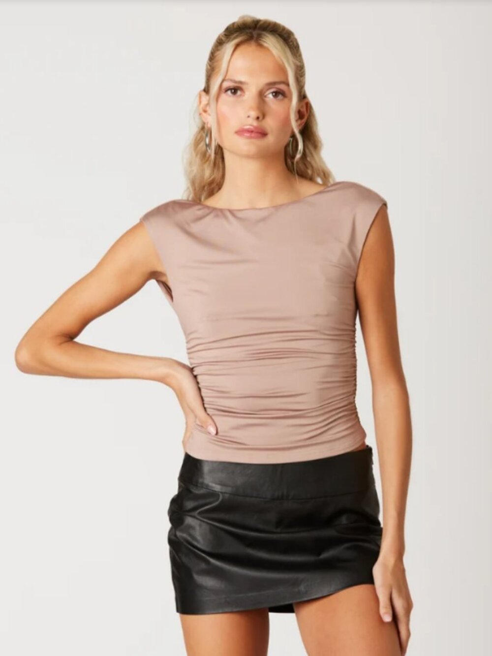 Cotton Candy La Ruched Mocha Tank Top